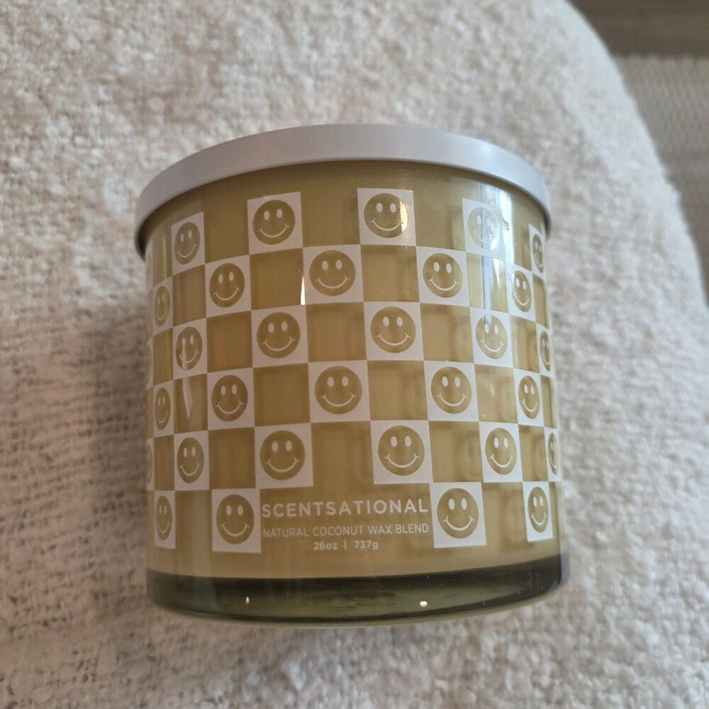 New Extra Large Smiley Face  Natural Coconut Wax Blend Candle